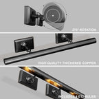 Picture Light, 24in Hardwired Picture Lights for Wall, Dimmable Poster Paintings Frames Light, Brass 4 Lighting Wall Sconces for Art Display Gallery Bathroom Living-Included Bulbs(Black)