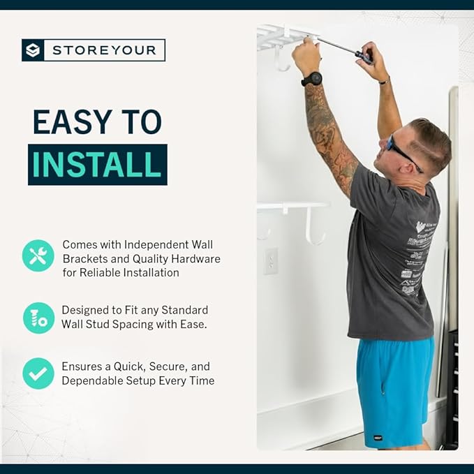 StoreYourBoard 2-Pack Heavy Duty Wall Shelves 1ft x 4ft – Wall-Mounted Garage Storage Shelving and Organization for Sheds, Closets, or Utility Rooms – Holds 200 lbs - White