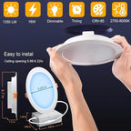 Recessed Lighting 6 inch, 4Pack RGBCW Recessed Ceiling Lights with Junction Box, 16W 1350lm LED Recessed Lights 2700 to 6000K Canless LED Downlight Dimmable by Alexa and APP