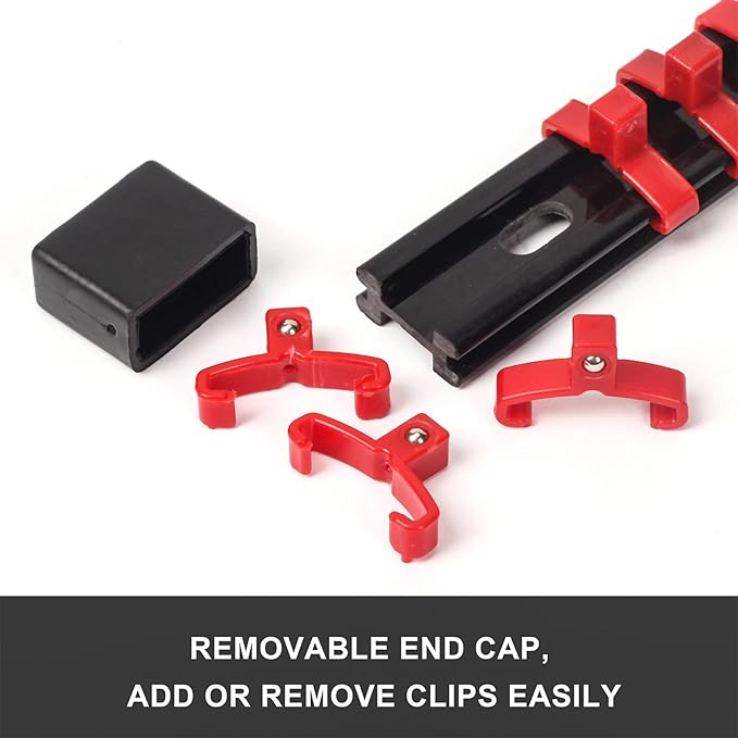 Mayouko 12PCS ABS Socket Organizer, Portable Socket Rail Holder for Toolbox, 1/4 Inch x 48 Clips, 3/8 Inch x 90, 1/2 Inch x 36