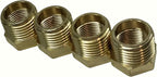 1/2" NPT Male to 3/8" NPT Female Brass Hex Nipple Pipe Adapter (4 Pcs)
