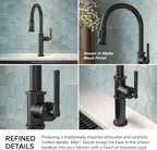 KRAUS Allyn Traditional Industrial Pull-Down Single Handle Kitchen Faucet in Matte Black, KPF-4100MB
