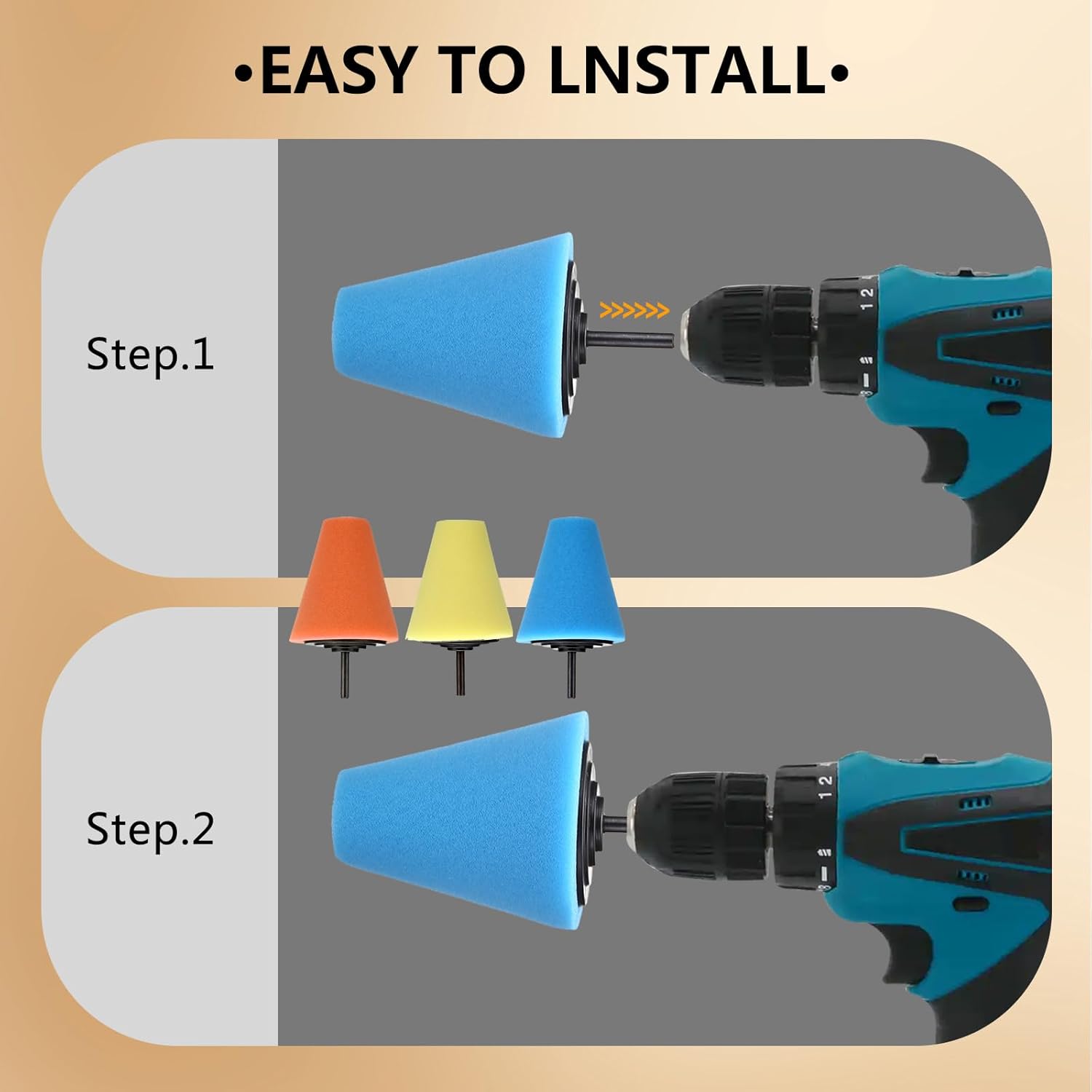 5Pcs Aluminum Polishing Kit Foam Sponge Polishing Balls Wheel Polishing Kit for Drills, Car Wheel and Polisher Kits for Car Care, Chrome, Rims, Metal, Plastic, Ceramic and Glass.