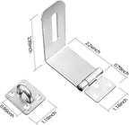 Hasp Latch, 90 Degree Solid 304 Stainless Steel File Cabinet Lock Desk GEMASP Drawer Lock, Safe Security Padlock Latch Hasp Lock for Personal Privacy (Large)