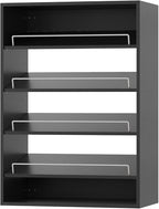 Shoe Shelf Short Tower Closet Unit, Modular Wood Closet System Organizer with Storage, Clothing Rack for Hanging Clothes, Bedroom, Black, 31.5" W