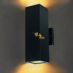 Motion Sensor Outdoor Wall Light with 3 Light Modes, Dusk to Dawn Modern Aluminum Sconce with E26 Bulbs, Waterproof Exterior Lighting for Porch, Garage, Patio, Entryway, ETL Listed