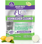 iFLO Dishwasher Cleaner Tablets with iFLObiotic – Deep Cleaning Dishwasher and Deodorizer Tablets to Eliminate Dish Washer Odor, Remove Residue & Freshen Dish Washer Machine Cleaner, 6 Pack