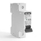 DC Circuit Breaker 10 Amp Solar Panel Disconnect Switch 12V-500V 1 Pole Miniature Solar Circuit Breaker for Outdoor PV Homes Battery, AC 110V DIN Rail MCB