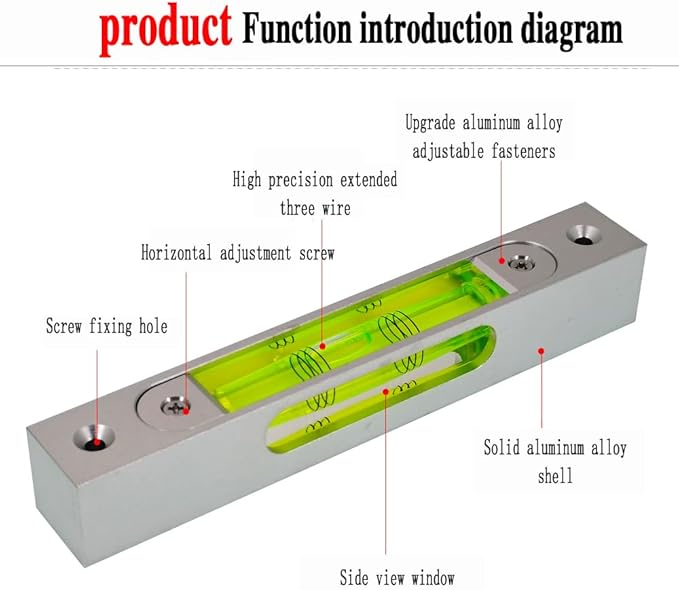 High precision aluminum alloy metal adjustable level bubble small square bar luminous magnetic length 150 hole pitch 130MM