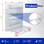 Trailer Door Cabinet Organizer, Flip-Out Work Tray & Paper Towel Rack Organizer with Hooks, Wall-Mount Work Station Storage Cabinet for Enclosed Race Trailer Garage Storage, White