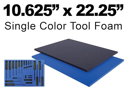 5S LEAN TOOL BOX FOAM ORGANIZERS 1/2 INCH THICK (1 PIECE) (10.625" x 22.25", Blue)