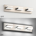 SOLFART Bathroom Vanity Lights Over Mirror Brushed Nickel Bathroom Light Fixture 3 Light Led Lights for Bathrooms Vanity Lights for Bath Nickel