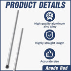 Tandefio 1 Pcs Anode Rod for Hot Water Heater Aluminum Zinc Compatible with Rheemm A. O. Smith, Replacement NPT Hot Water Tank Anode Rod, Corrosion Protect, Rotten Egg Smell(3/4 Npt X 29 Inches)