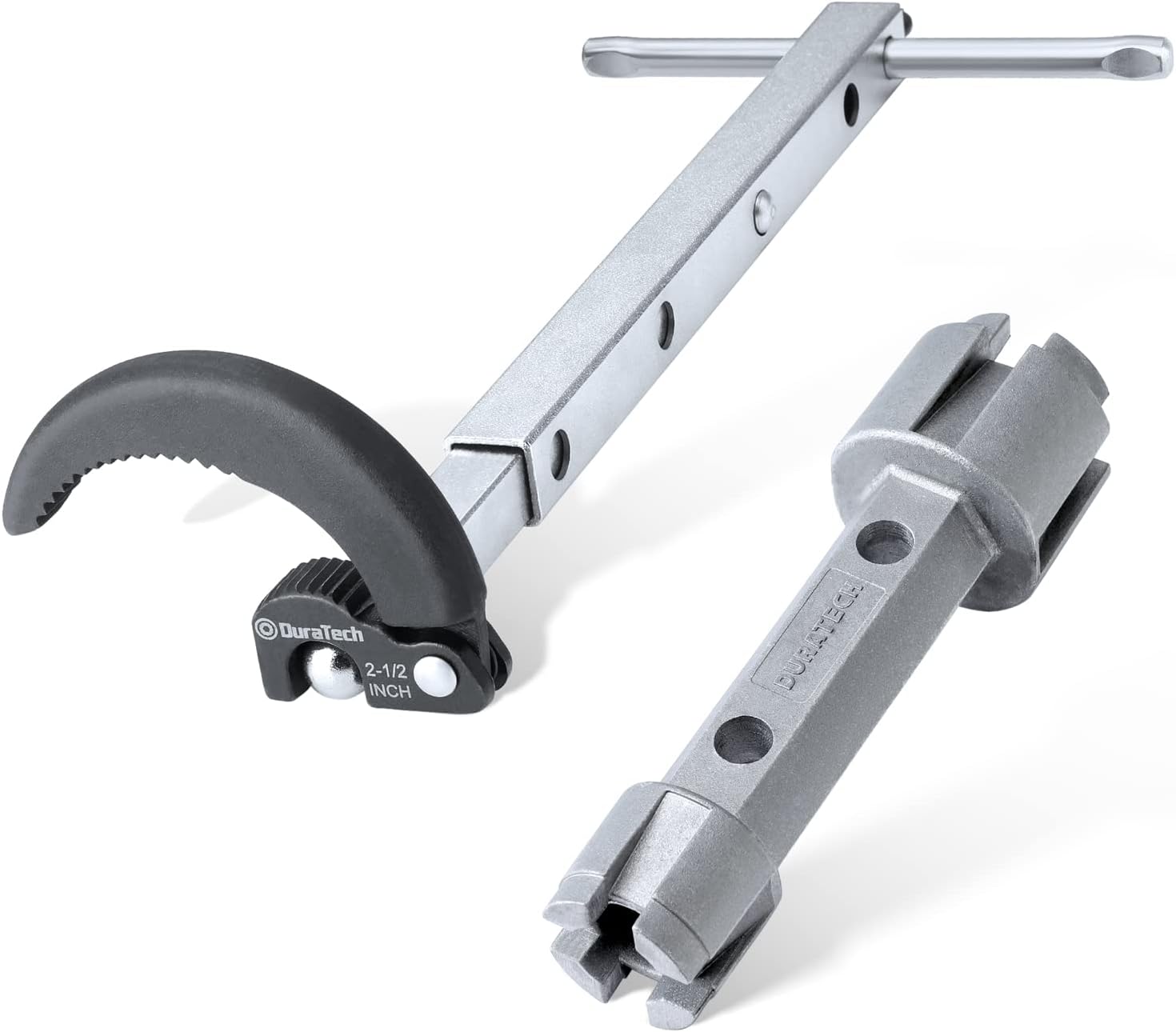 DURATECH 10 "-17" Telescoping Basin Wrench with 1-3/8" to 2-1/2" Large Jaw Capacity & Tub Drain Remover Wrench Aluminum Alloy Drain Removal Tool, Dual Ended