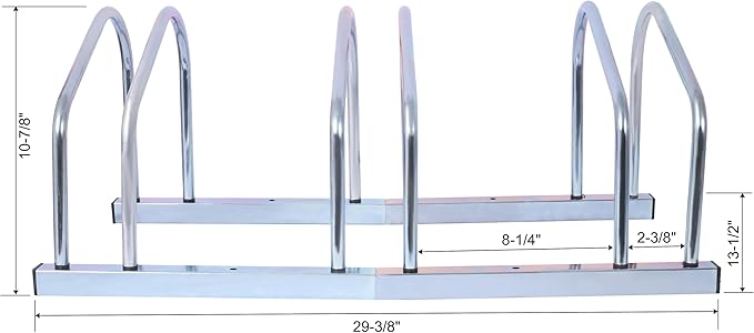 Bike Floor Stand for Indoor Garage Outdoor Parking 22”-28" Wheel Tire Width up to 2.15" Bikes Storage Rack with Mounting Holes for Floor or Wall Mount for 3 Bicycles