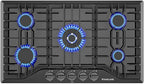 GASLAND 36 Inch Gas Cooktop 5 Burner, PRO GH2365EF, Built-in NG/LPG Convertible Stovetops, Gas Countertop Plug-in with Thermocouple Protection, Black