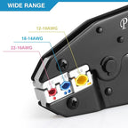 Crimping Tool for Insulated Electrical Connectors AWG 22-10 - Ratcheting Wire Terminal Crimper - Crimping Pliers - Crimper Tool Electrical - Crimp Tool