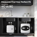 8 Gallon Electric Tank Water Heater, 120V 1500W Under Sink Instant Hot Tank Water Heater for RV, Camper, Kitchen, Food Truck, Wall or Floor Mounted, White