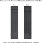 Board & Batten Vinyl Shutters (1 Pair) | 11"x47" (3-Board) - Cornerstone Grey | Exterior Window Shutters | Includes Mounting Hardware | Simple Installation | Made in USA