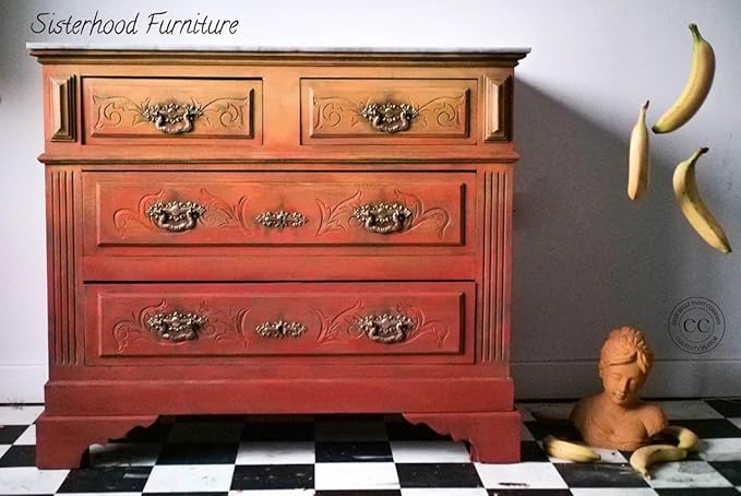 Dixie Belle Paint Company Chalk Finish Furniture Paint - Florida Orange (16oz) - Matte Bright Orange Chic Chalk Mineral DIY Furniture Paint