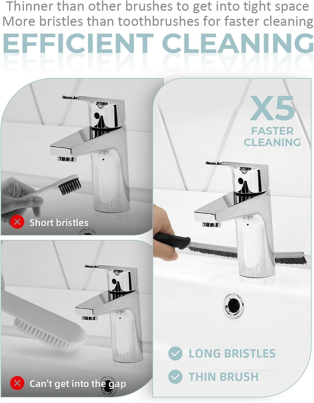 SXhyf Cleaning Brush - Hard Bristle Crevice Cleaning Brush, Multifunctional Gap Scrub Brush, Home Essentials, Bathroom Cleaner Tools for Household Use, Kitchen, Window, Faucet(S1110SE) (6, Multicolor)