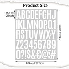 10 Sheets Vinyl Letter Number Stickers, Self-Adhesive Alphabet Stickers, Waterproof Mailbox Number Sticker Letters for Mailboxes,Door,Cars,Boats, Address Signs (White, 2 inch)