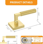 Amerdeco 5 Pack Privacy Door Handles - Brushed Gold Interior Lever, Heavy Duty for Bedroom and Bathroom, Knurled, Reversible Keyless for Right & Left Side AM0021