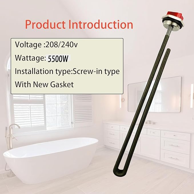 SP10869PH water heater element replacement part for Rheem,R'heem Water Heater Element,replaces SP10552PH SP10872PL UV12905 heater element,5500W 240V(1pcs)