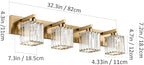 Aipsun Bathroom Lighting Fixtures Modern Crystal Vanity Light Brass 4 Light Bathroom Vanity Light (Exclude Bulb)