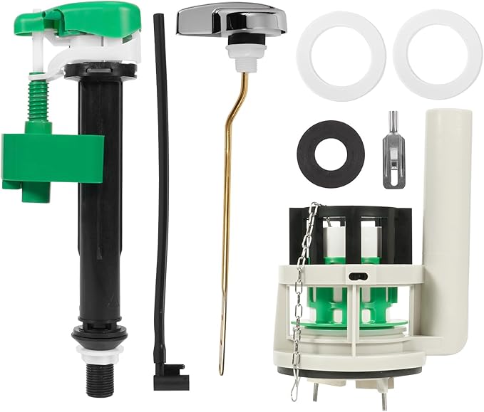 3-Inch Flush Valve Repair Kit for Most One-Piece Toilets, Compatible with TOTO Replacement Parts, Includes Toilet Flush Valve, Adjustable Fill Valve, Flush Handle Lever, Gasket