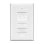 LIDER Combination Dual Dimmer Light Switch Control, 2 Sliding Light Controls, Single Pole, 400W CFL/LED, 600W Incandescent/Halogen Dual Loads Total, UL Listed, Wall Plate Included, White