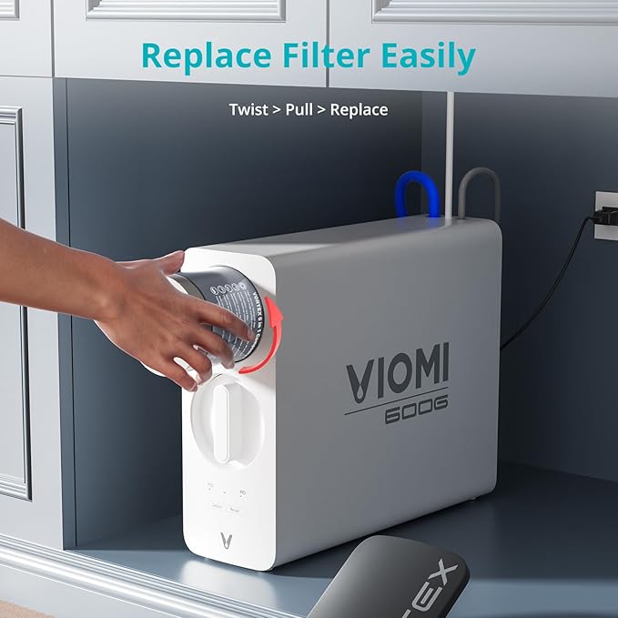 VIOMI® RO Water Filtration System, 9 Stage Reverse Osmosis Water Filter, 600GPD, NSF/ANSI 372&53&42 Certified, 3:1 Tankless Reverse Osmosis System Under Sink with Faucet,TDS PFOS&PFOA Reduce