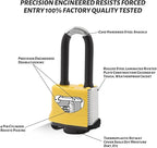 4 Pack Heavy Duty Covered Laminated Steel Padlocks Keyed Alike, Weatherproof Padlocks with 1-9/16 in. Wide Body, Long Shackle for Gate, Shed, Storage Locker Lock