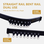 Bendable Ceiling Curtain Track Ceilings Mount or Wall Mounted Heavy-Duty Room Divider Curtains Rails for Living room Bedroom Shower Privacy RV Garage Dividers with Clips，Black 24 FT