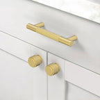 Amerdeco 10 Pack Brushed Gold Cabinet Pulls 3.75 Inch(96mm) Hole Center Drawer Pulls Cabinet Hardware Kitchen Cabinet Handles for Bathroom ZH0031