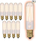 GoodBulb 25-Watt Nostalgic T6 Light Bulbs Incandescent Restaurant Bulb with E12 Candelabra Base 2700K Warm White Light Color 40 Lumens Restaurant Light Bulbs Pack of 10 Bulbs