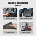 Thickened Magic Cleaning Cloth, 2026 New Reuseable Streak Free Microfiber Cloth Magic Fiber Microfiber Cleaning Cloth, Multipurpose Miracle Rags for Kitchen, Window, Glass, Cars (5pcs, 8x12 in)