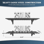 2 Pack Heavy Duty Garage Wall Shelving Set (1.5x4ft), Wall Mounted Garage Shelves 500lbs Capacity, 18"x48" Shelf Storage Rack Floating Shelves, Black