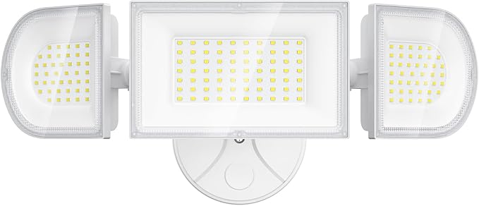 iMaihom 140W Flood Lights Outdoor, 14000LM Ultra Bright LED Flood Light Outdoor, 3 Adjustable Heads Security Lights, IP65 Waterproof Outside Flood Light, 6500K Floodlight for Yard Garage Court (White)