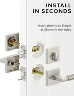 Asidrama Premium Satin Nickel Zinc-Alloy Front Door Lock Set: Double Cylinder Deadbolt, Heavy Duty Security Handleset for Left/Right Exterior Doors, Universal Entry Locks (1 Pack)