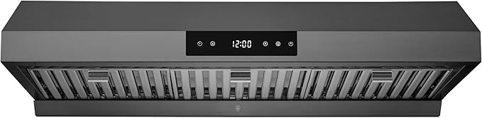 Hauslane Range Hood 36 Inch Under Cabinet Range Hood Black Stainless Steel Hood Vent Hood 36 Inches, Stove Vent Hood for Kitchen, Kitchen Vent Hoods 36 Inch with LED Chef Series PS18