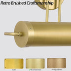 18in Picture Lights Hardwired Brass Picture Light, Gold Modern Picture Light for Wall, 360°Rotatable Art Light Gallery Lights, Wall Sconces for Painting Display Artwork Portrait