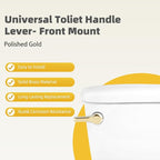 iFealClear Polished Gold Universal Metal Toilet Tank Flush Lever Replacement for Front Mount Toilet Tank with 2 Pieces Stainless Steel Flapper Chains, Easy Install, Solid Brass