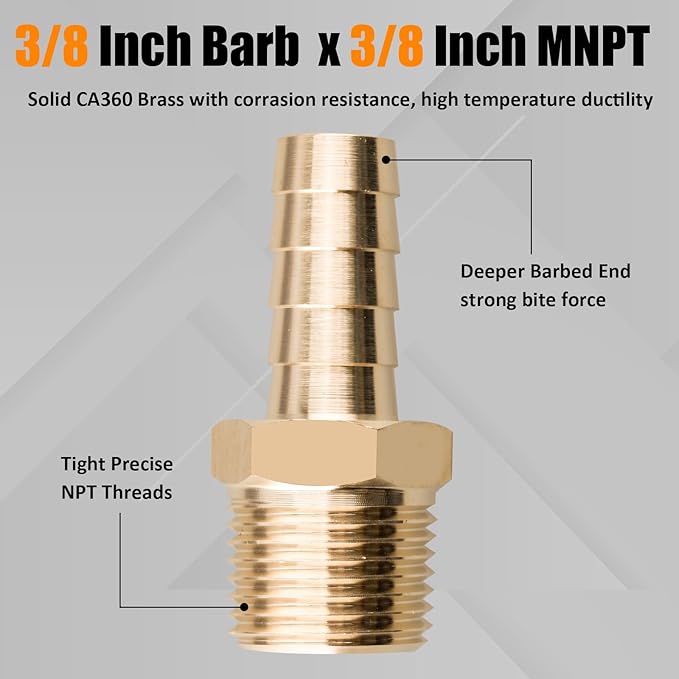 156Pcs Hose Barb Fuel Line Fittings Assortment Kit Barb Splice/Coupler/Female Adapter/Tee/Y Shaped Union/90°Male Elbow Thread 1/8" 3/16" 1/4" 5/16" 3/8" 1/2" Air Hose Fitting with Pipe Clamps for Fuel