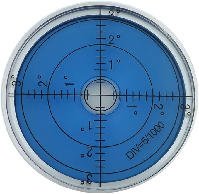 Horizontal Bubble Cardan Level - High Precision Round Bubble Spirit Level Accuracy 15'/2 Diameter 60X10mm (Noctilucent)