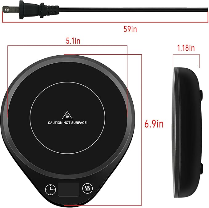Coffee Mug Warmer Fast Heating, Auto Shut-Off, for Desk. 3 Temp Settings & 2-12H Timer. Keeps Beverages/Coffee Warm. Ideal Coffee Gift, for Offices,Travel & Corporate Gifts.
