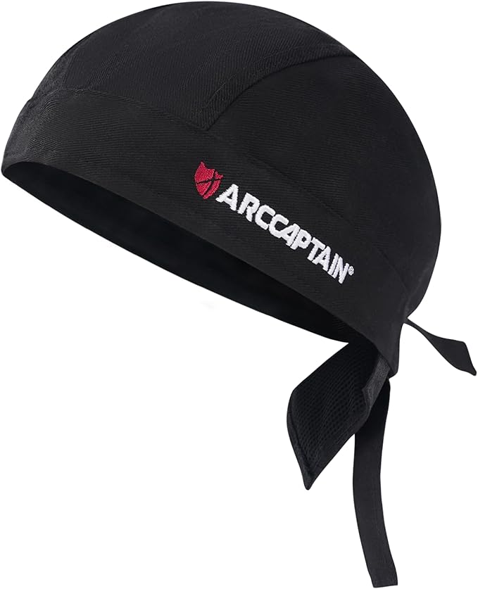 ARCCAPTAIN 2 Pcs Welding Cap, Welding Doo Rag, Protective Welders Cap, Welding Hat for Men and Women, Fireproof Cotton and Durable for Safety, L Size