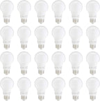 Amazon Basics A19 LED Light Bulbs 60 Watt Equivalent, Warm White (3000K), Energy Efficient 9W, Non-Dimmable, 10,000 Hour Lifetime, 24 Count (Pack of 1)