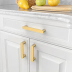 Amerdeco 10 Pack ZH0005BRG Champagne Bronze 3.75 Inch(96mm) Hole Centers Kitchen Cabinet Pulls Hardware Modern Kitchen Handles for Cabinets Cupboard Handles Drawer Pulls