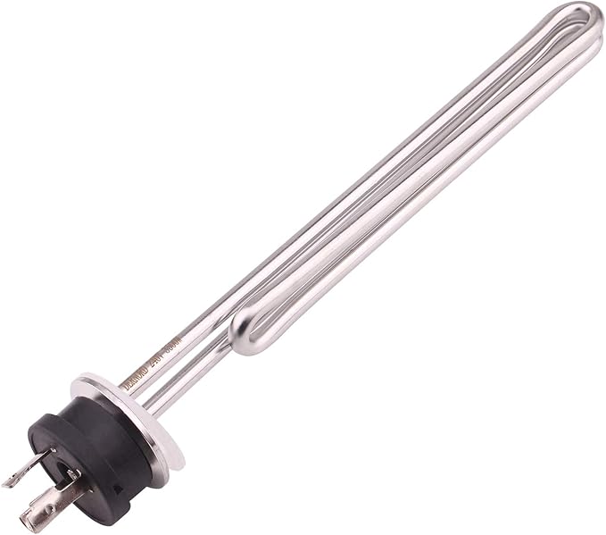 DERNORD 240V 3500W Tri-clamp Foldback Heating Element Stainless Steel Immersion Water Heater with 3-Wire Electrical Locking Plug (1.5 Inch Tri clamp)